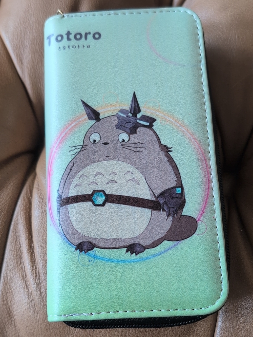 Mint Green Totoro Zip Wallet Case